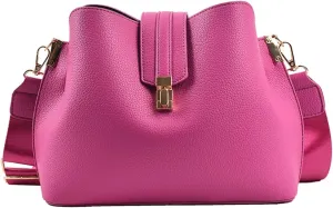 Fashion Bucket Bag Women Bags Luxury Wide Strap Crossbody Bag Pu Leather Totes Bag