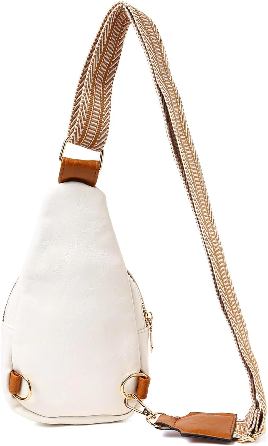 Fashion Chest Bags Soft Leather Texture Crossbody Bags Large Capacity Simple Retro Shoulder Bag Travel (White, One Size)
