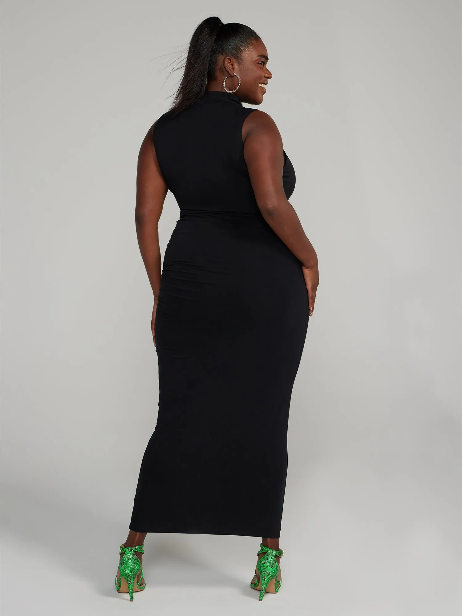 Fashion To Figure - Mockneck Ruched Bodycon Dress