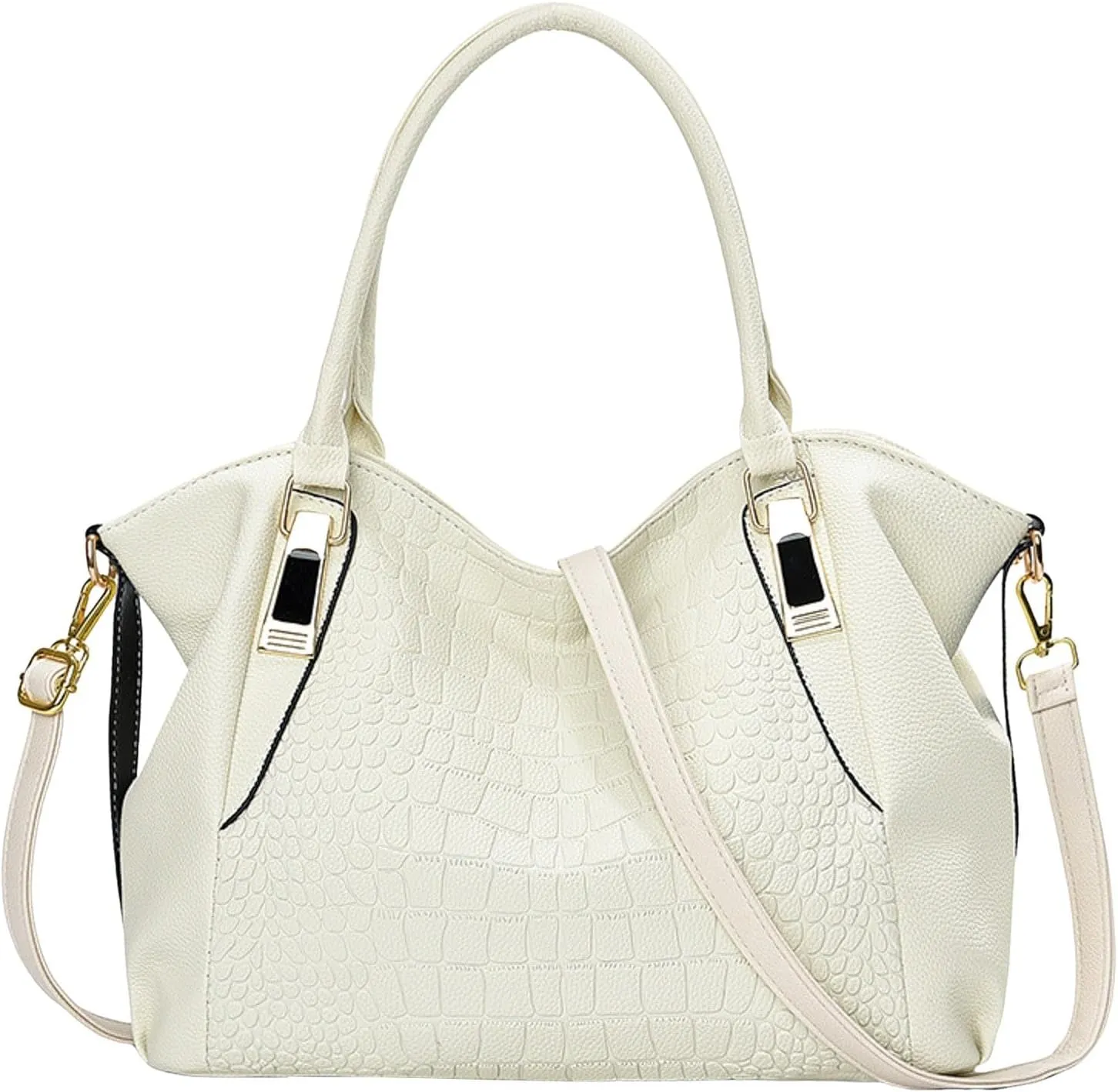 Fashionable And Simple Women's Large Capacity Soft Leather Texture Casual Crossbody Bag Bag (White, One Size)