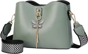 Fashionable And Versatile Women's Casual Large Capacity Simple Solid Color Single Shoulder Crossbody (Green, One Size)