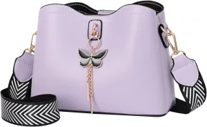 Fashionable And Versatile Women's Casual Large Capacity Simple Solid Color Single Shoulder Crossbody (Purple, One Size)