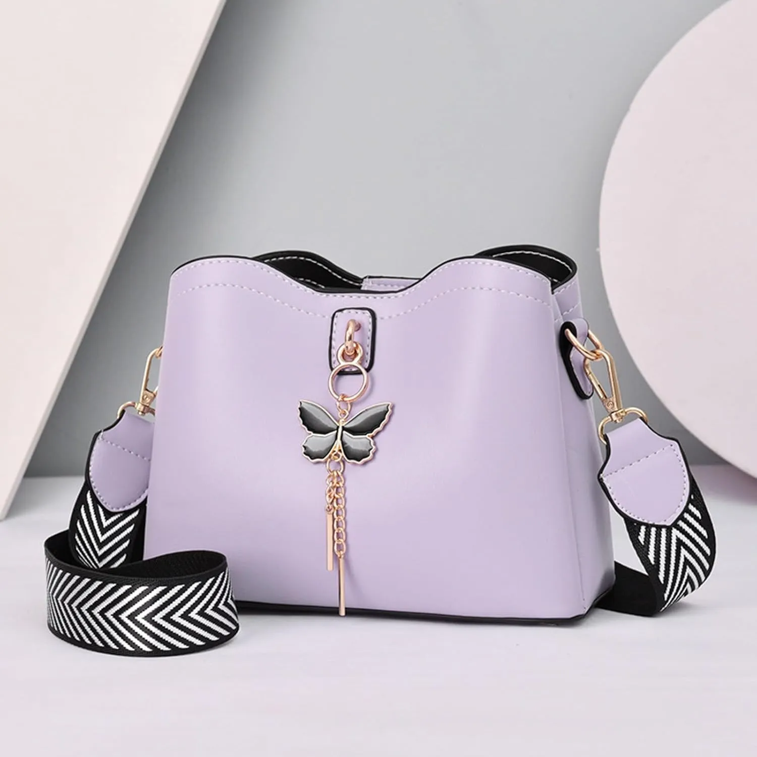 Fashionable And Versatile Women's Casual Large Capacity Simple Solid Color Single Shoulder Crossbody (Purple, One Size)