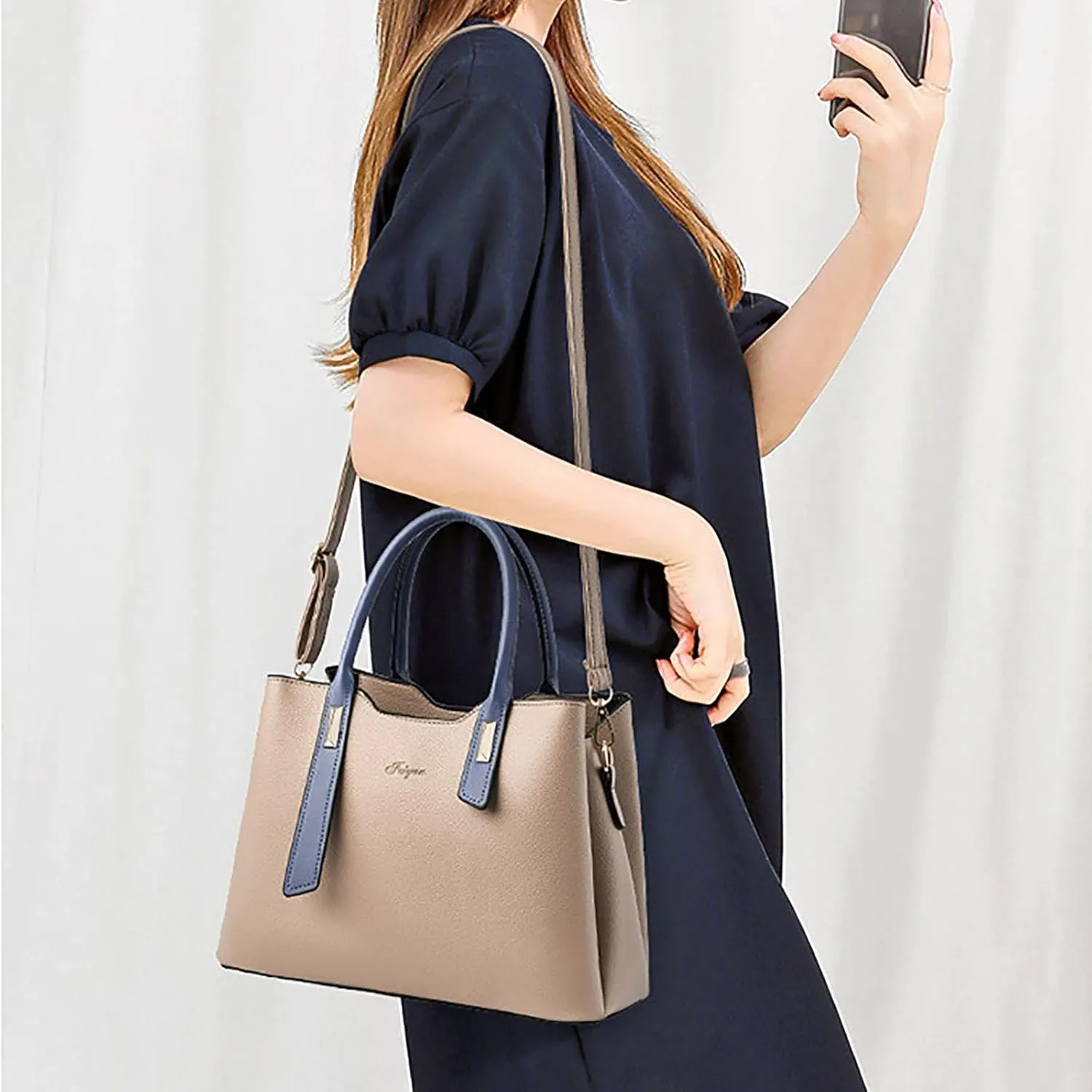 Faux Leather Purses Satchel for Women Shoulder Tote Bags Top Handle Satchel Bags Versatile Daily Bag