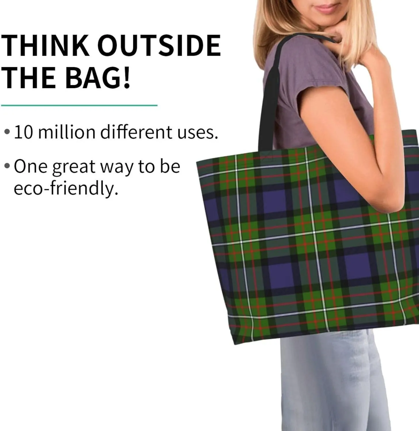 Forbes Ancient Tartan Tote Bag For Women Weekender Travel Bag Reusable Grocery Bags Large Totes Handbags
