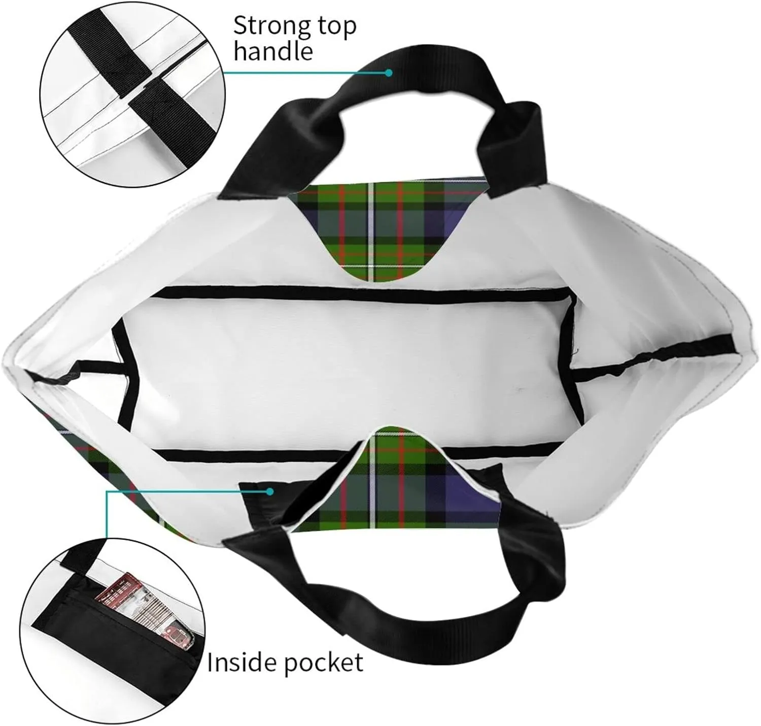 Forbes Ancient Tartan Tote Bag For Women Weekender Travel Bag Reusable Grocery Bags Large Totes Handbags