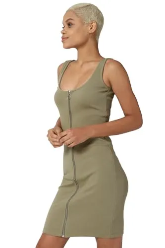 FOREVER 21 women's Cotton Classic Mini Dress (591188_Olive