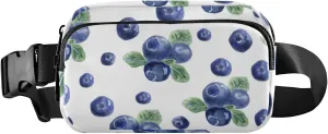 Fruits Blueberry Fanny Pack for Women Men Crossbody Belt Bag Fashion Waist Packs Purse with Adjustable Strap Bumbag for Outdoors