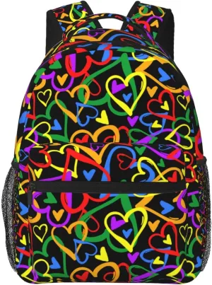 Gay Pride Rainbow Flag Backpacks Cute Laptop Bookbag Computer Bag Hiking Travel Daypack for Women Men