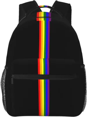 Gay Pride Rainbow Flag Backpacks Cute Laptop Bookbag Computer Bag Hiking Travel Daypack for Women Men