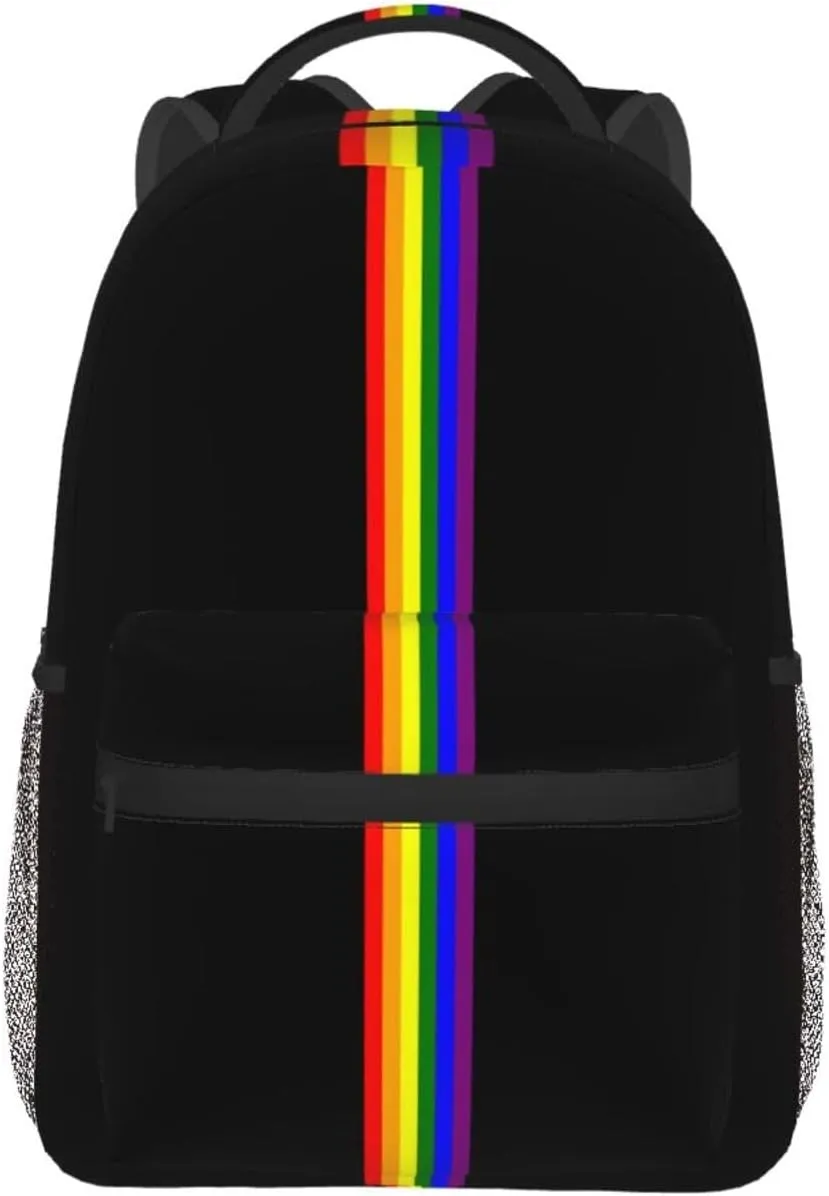 Gay Pride Rainbow Flag Backpacks Cute Laptop Bookbag Computer Bag Hiking Travel Daypack for Women Men
