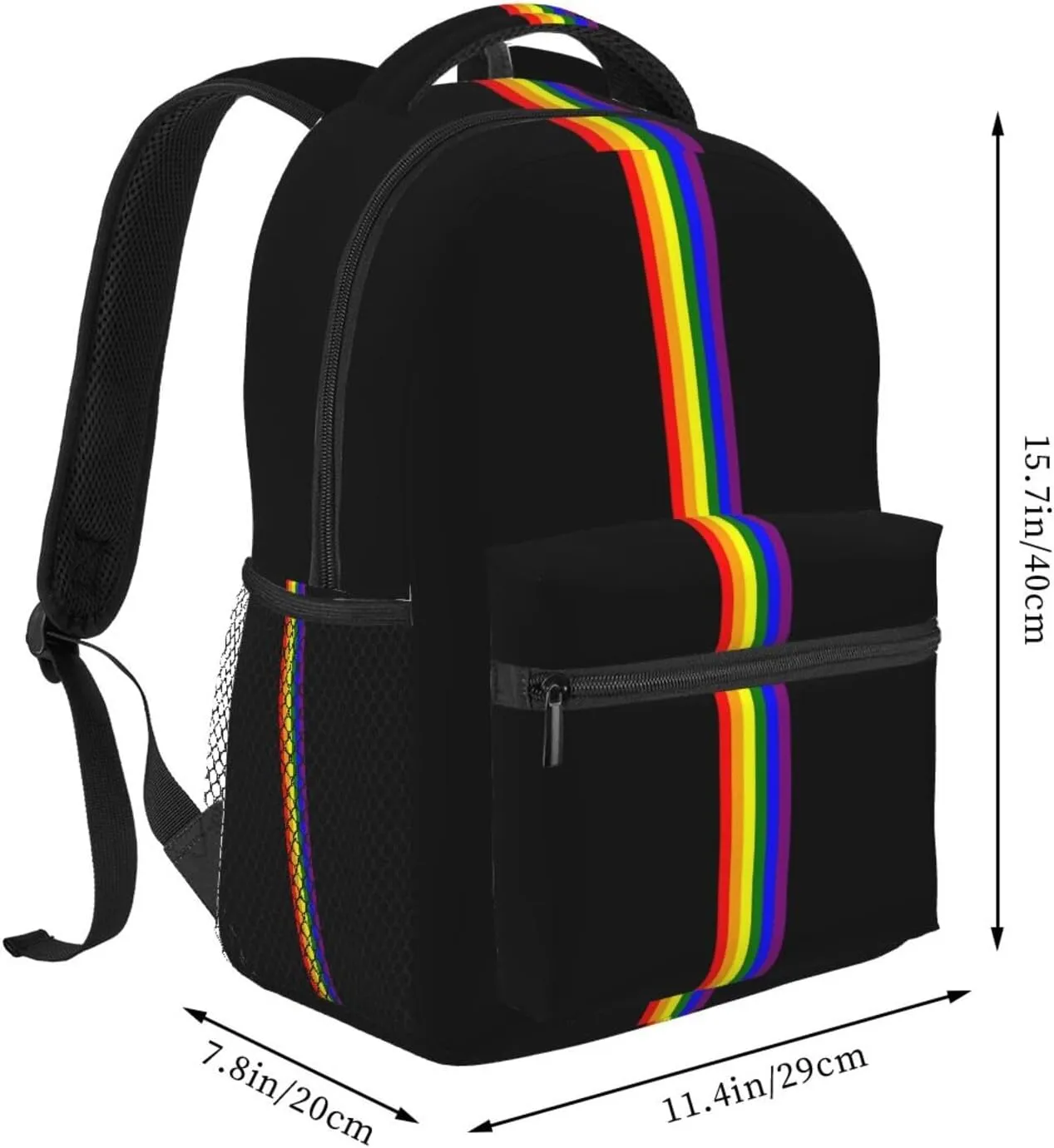 Gay Pride Rainbow Flag Backpacks Cute Laptop Bookbag Computer Bag Hiking Travel Daypack for Women Men
