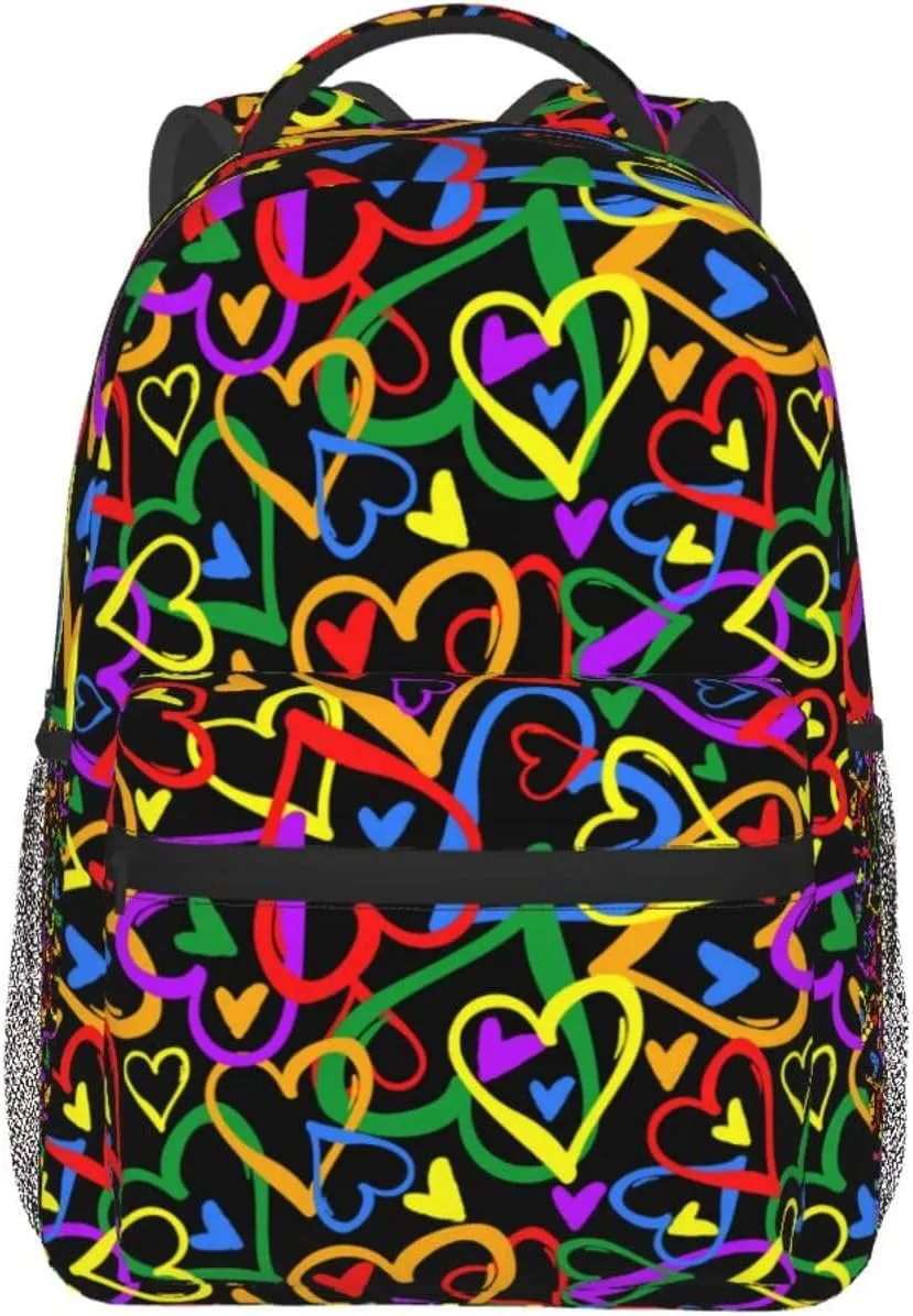 Gay Pride Rainbow Flag Backpacks Cute Laptop Bookbag Computer Bag Hiking Travel Daypack for Women Men
