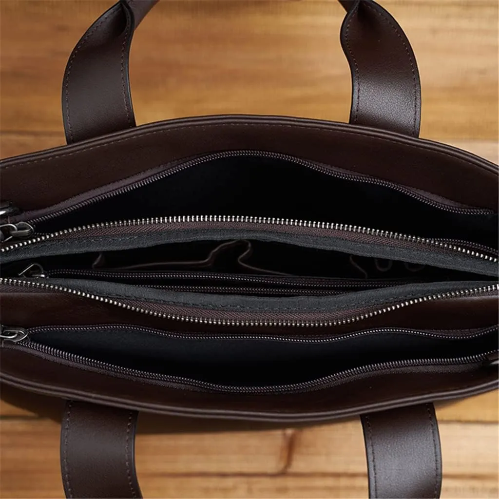 Genuine Leather Briefcase Men Bag Business Handbag Male 14inch Laptop Shoulder Bags Tote Men Briefcase