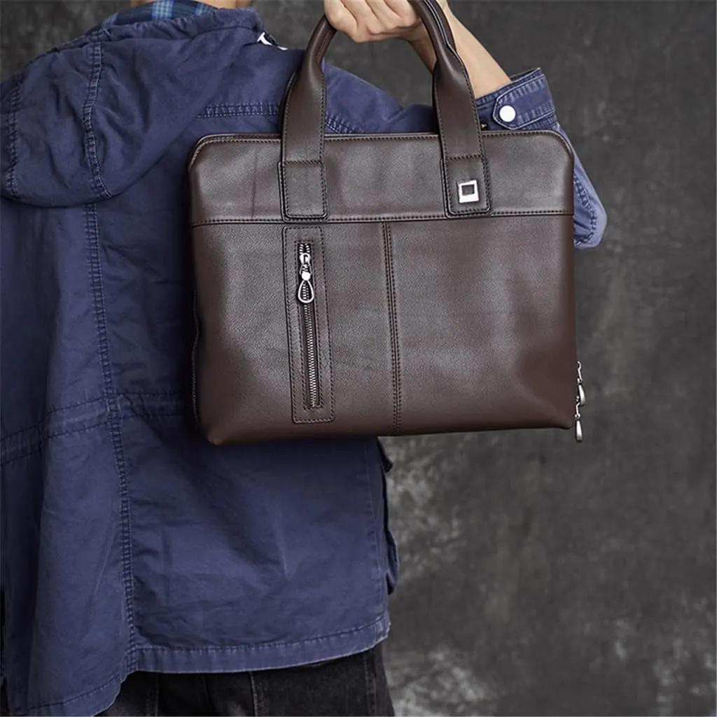 Genuine Leather Briefcase Men Bag Business Handbag Male 14inch Laptop Shoulder Bags Tote Men Briefcase