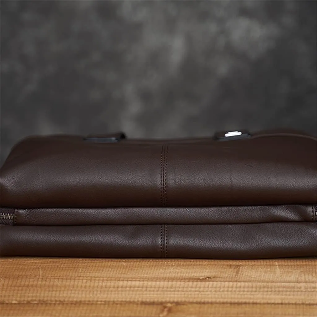 Genuine Leather Briefcase Men Bag Business Handbag Male 14inch Laptop Shoulder Bags Tote Men Briefcase