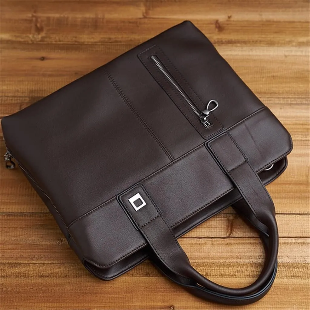 Genuine Leather Briefcase Men Bag Business Handbag Male 14inch Laptop Shoulder Bags Tote Men Briefcase