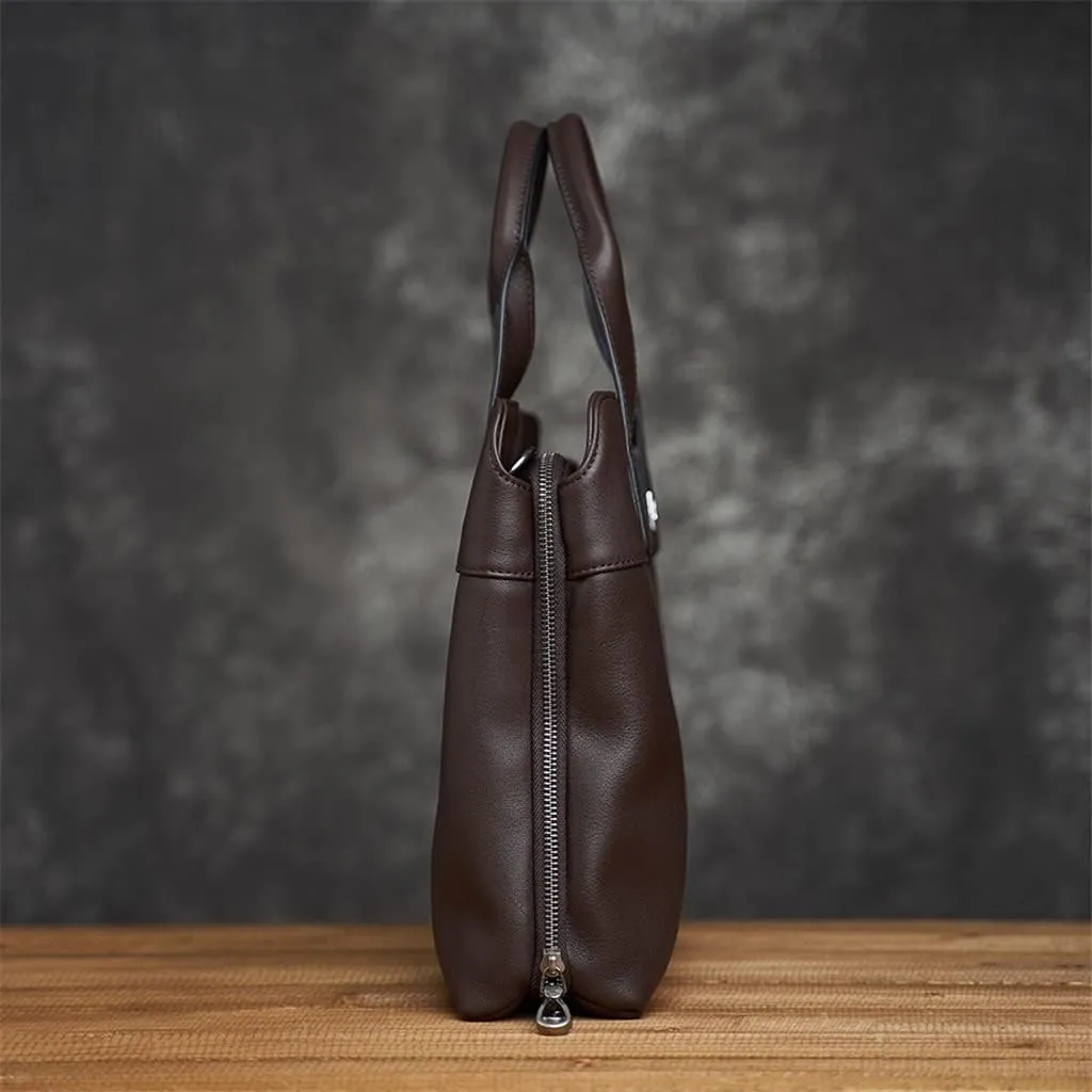 Genuine Leather Briefcase Men Bag Business Handbag Male 14inch Laptop Shoulder Bags Tote Men Briefcase