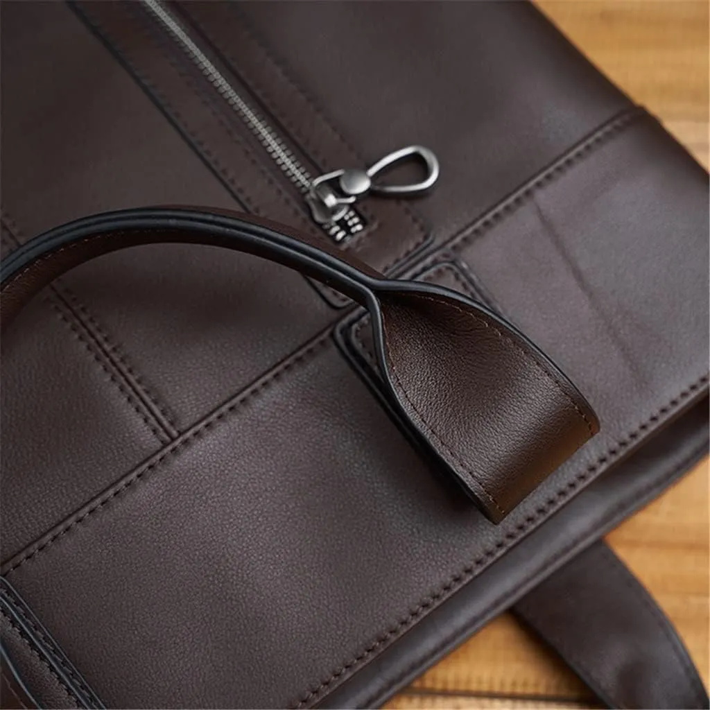 Genuine Leather Briefcase Men Bag Business Handbag Male 14inch Laptop Shoulder Bags Tote Men Briefcase
