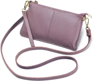 Genuine Leather Crossbody Bag for Women Wristlet Band Clutch Phone Small Handbags Ladies Totes