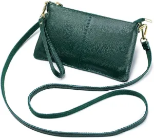 Genuine Leather Crossbody Bag for Women Wristlet Band Clutch Phone Small Handbags Ladies Totes