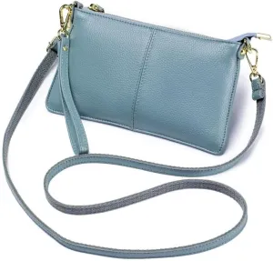 Genuine Leather Crossbody Bag for Women Wristlet Band Clutch Phone Small Handbags Ladies Totes