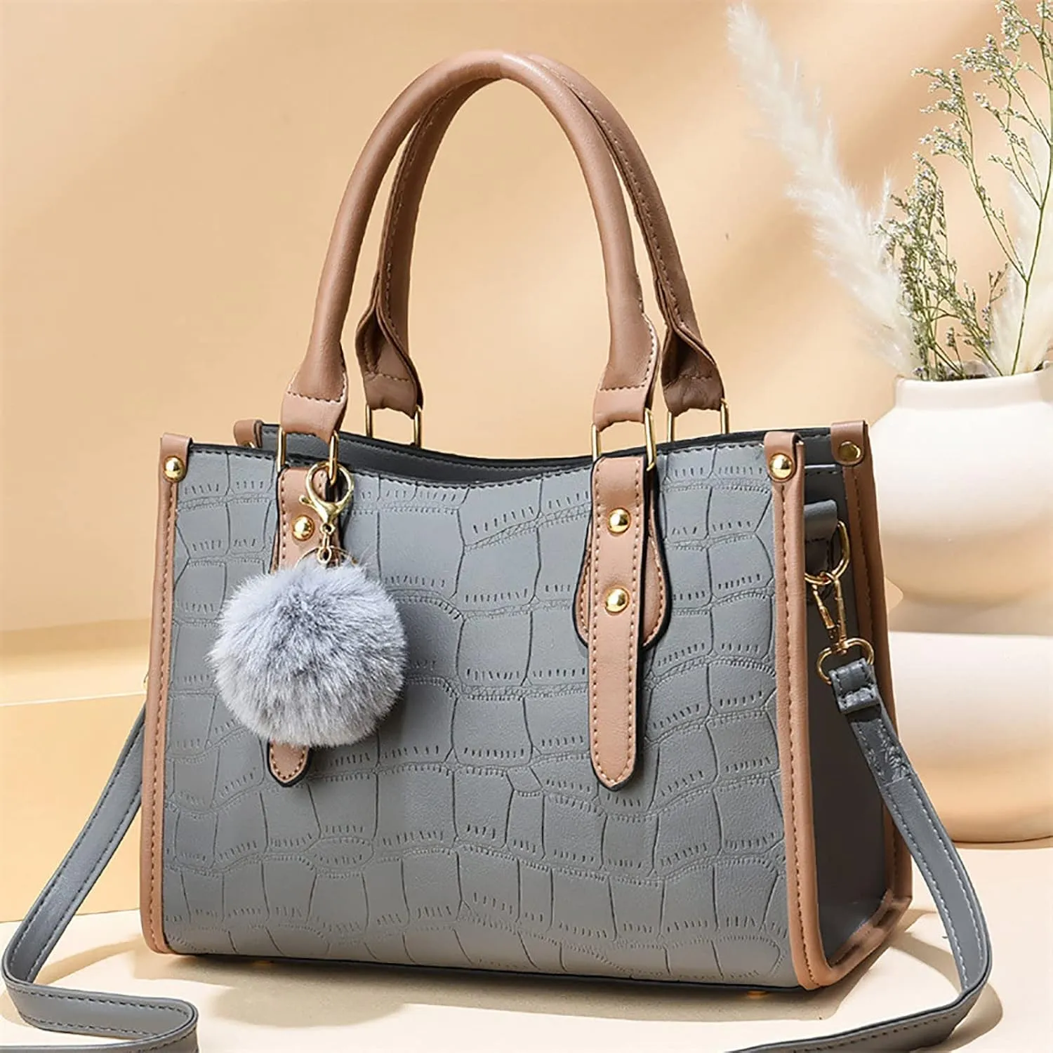 Genuine Leather Crossbody Bags for Women Large Casual Handbags for Work Dating Womens Bucket Purse