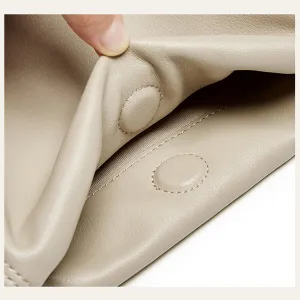 Genuine Shoulder Bag for Women,Soft Leather Ruched cloud crossbody bag,with chain handle handbag,purse.