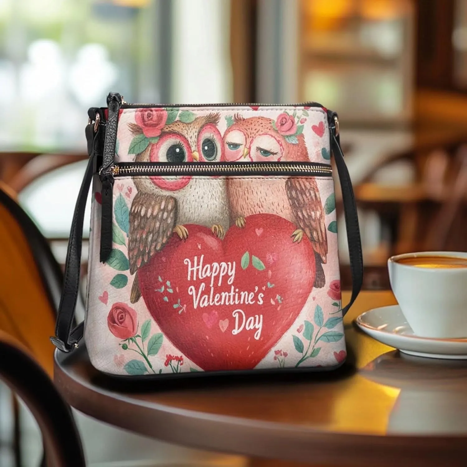 GIFTPUZZ Leather Shoulder Bag Work Totes for Women Purse Handbag with Back Zipper Pocket Large Crossbody Bag