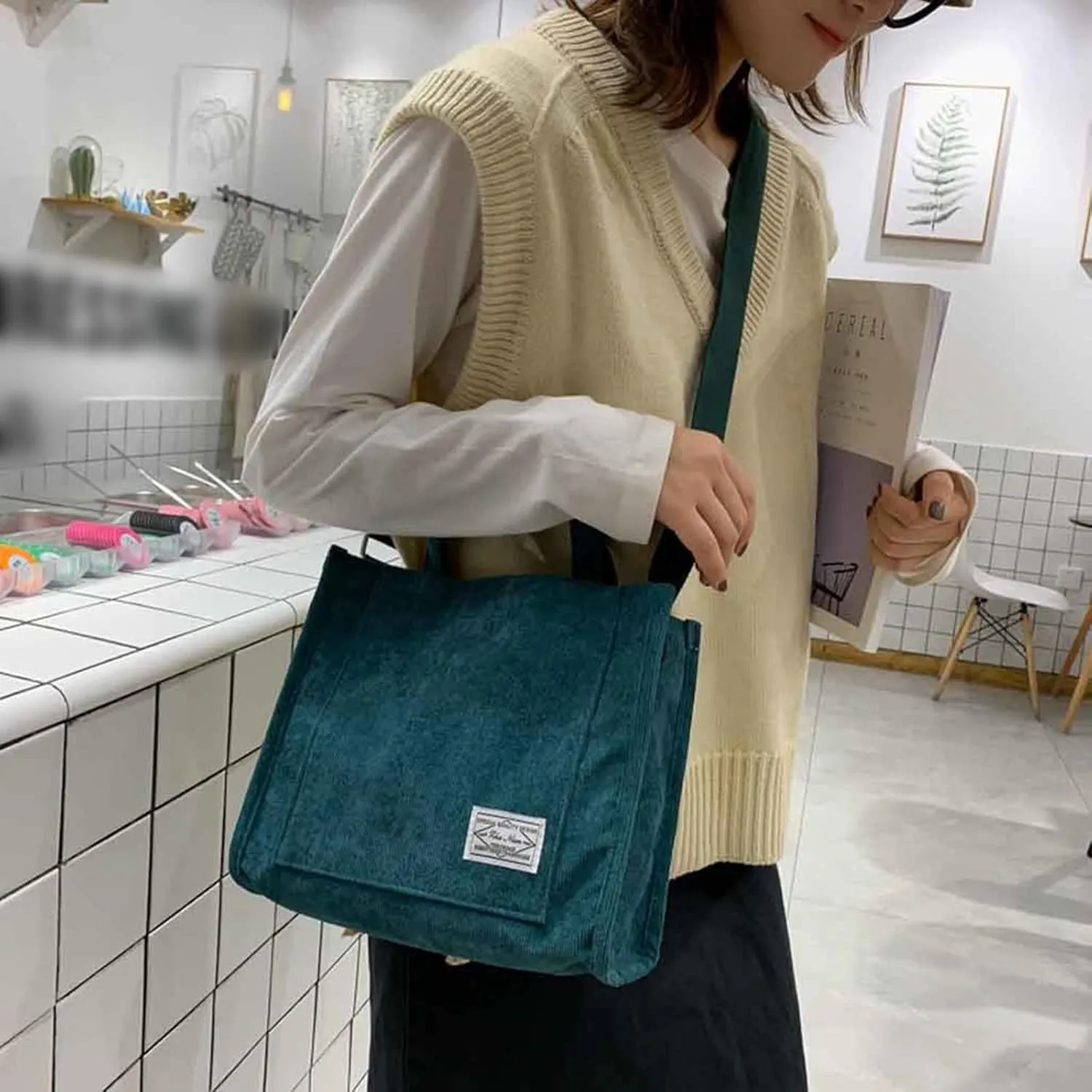 Girls' Polyester New Small Square Bag Korean Fashion Portable One Shoulder Drawstring Crossbod Bag Small Shoulder