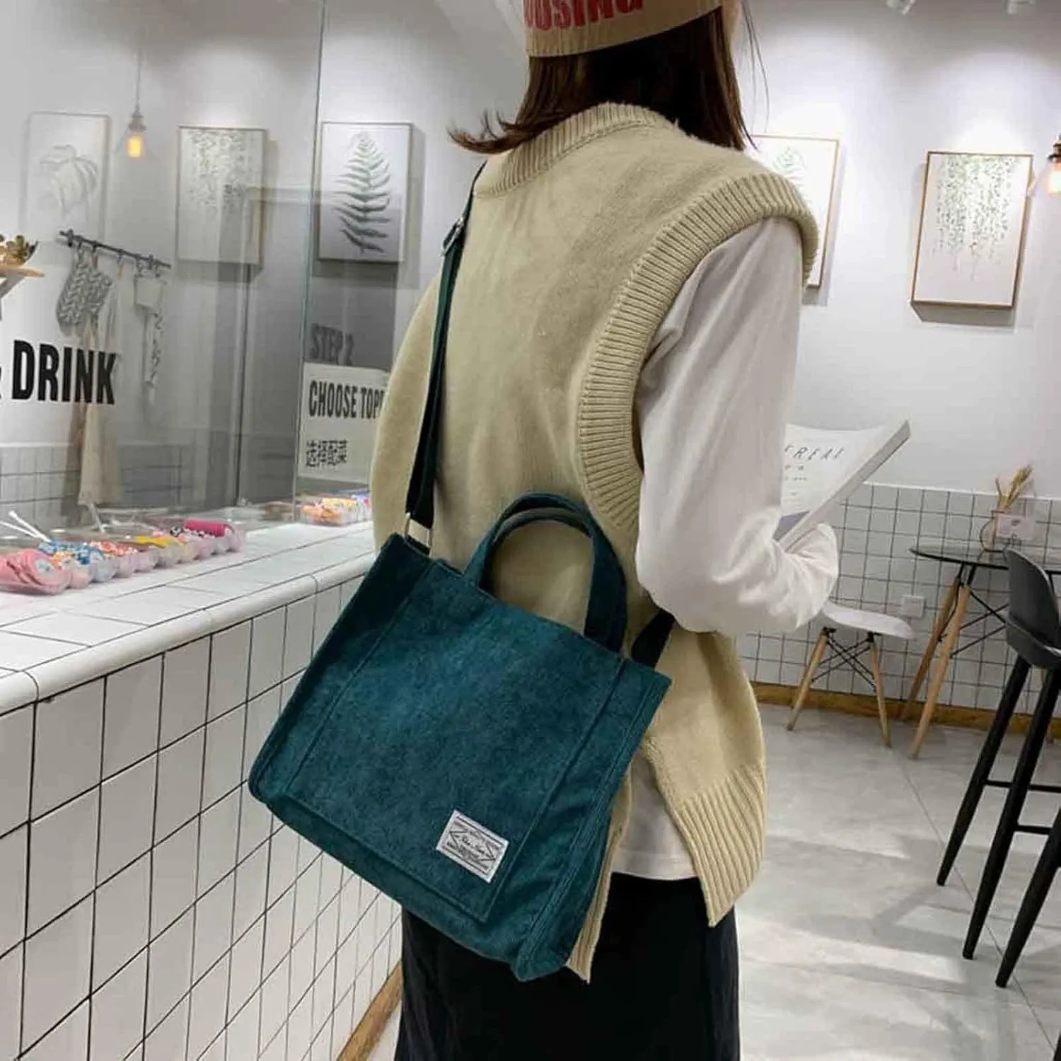 Girls' Polyester New Small Square Bag Korean Fashion Portable One Shoulder Drawstring Crossbod Bag Small Shoulder