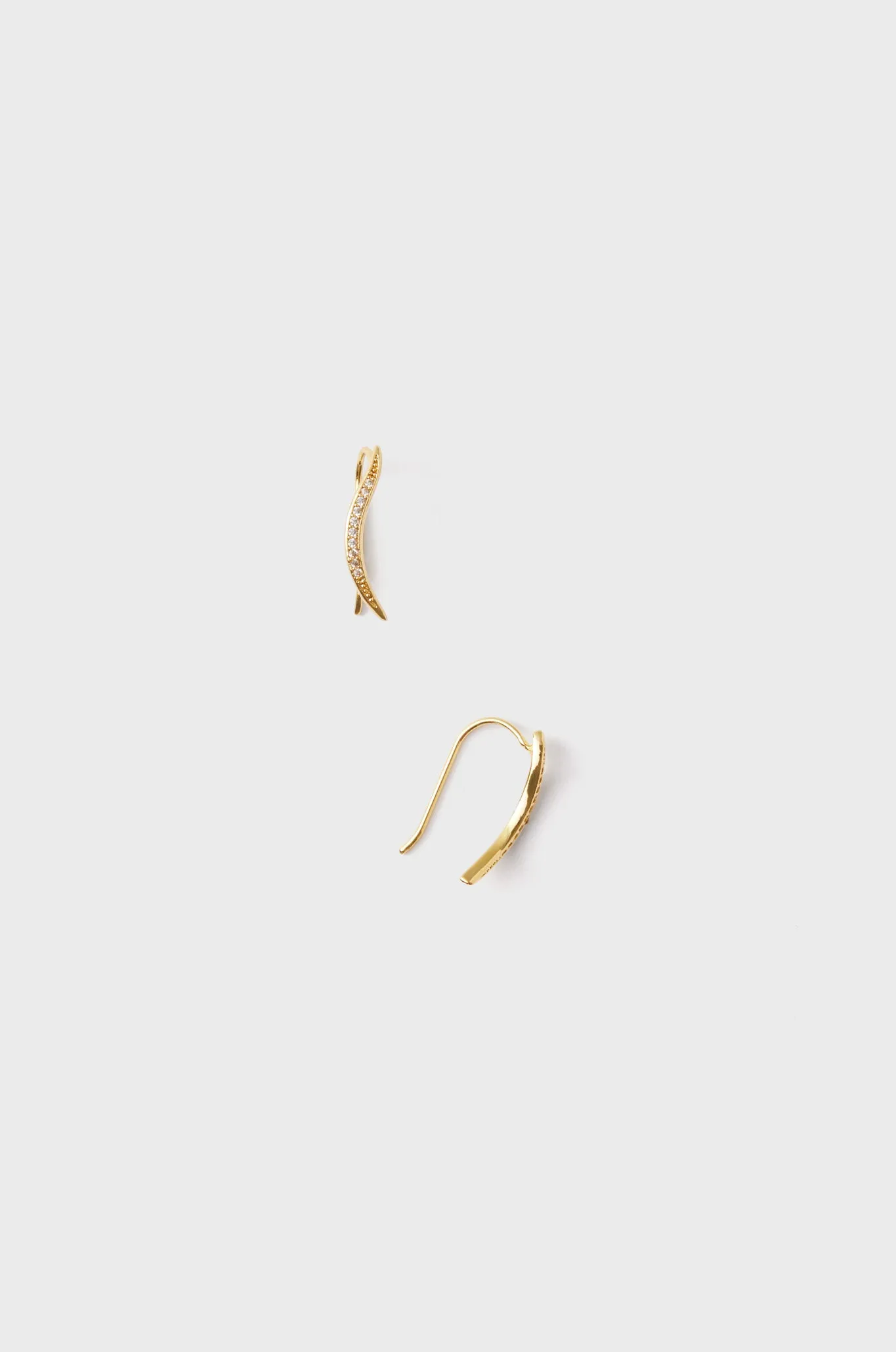 Gold Crystal Climber Earrings