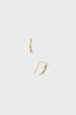 Gold Crystal Climber Earrings