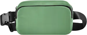 Gradient Sage Green Belt Bag for Women Men Fanny Pack Small Waist Pouch Crossbody Bags for Outdoor Hiking Running Travel