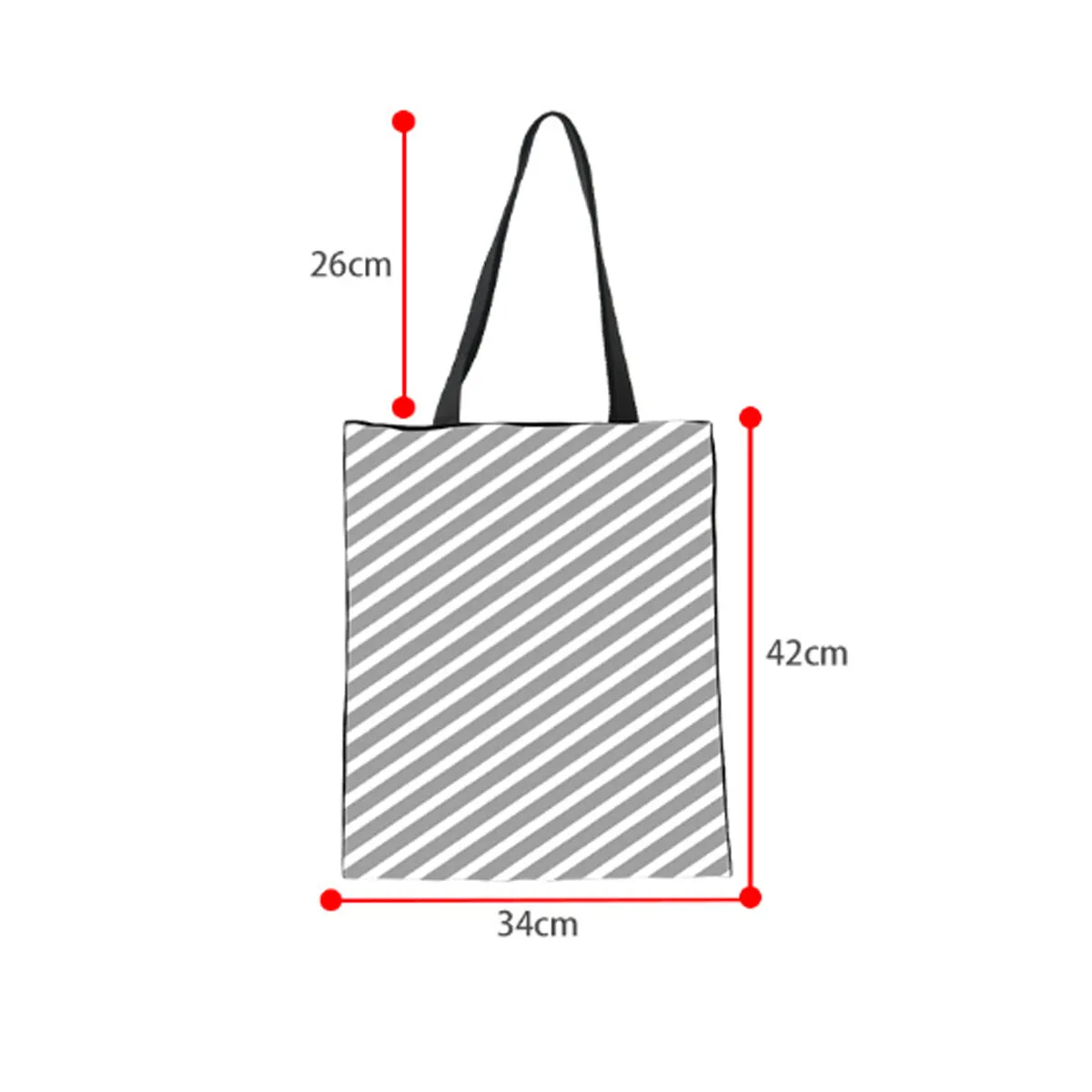 Greek Key Double-Sided Printed Canvas Bag