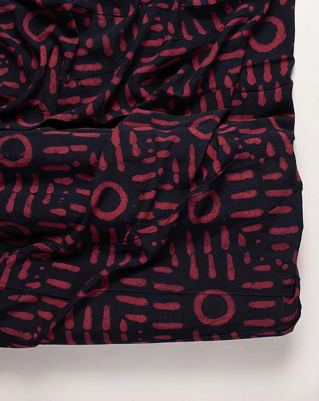 Hand Block Moss Crepe Fabric