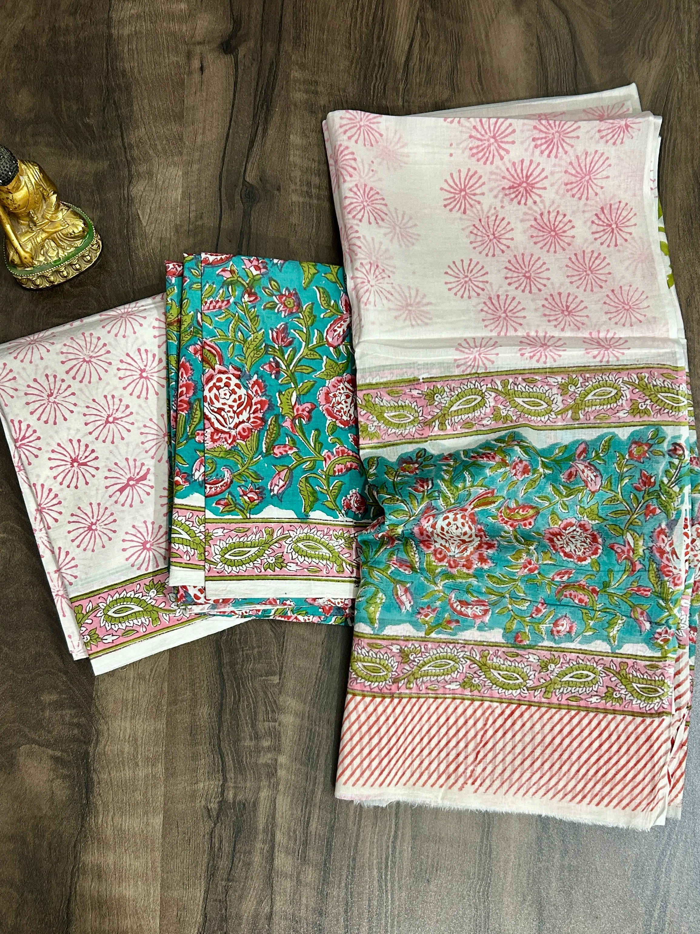 Hand BlockPrint Cotton Dress Material with Cotton Dupatta *