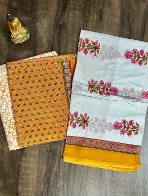 Hand BlockPrint Cotton Dress Material with Cotton Dupatta
