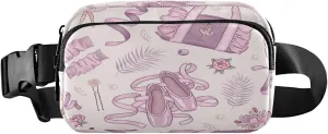 Hand Drawn Ballet Purple Belt Bag for Women Men Fanny Pack Small Waist Pouch Crossbody Bags for Outdoor Hiking Running Travel