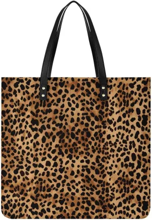 Handbags for WomenLeopard Patterned WallpaperTrendy Vegan Leather Hobo Handbags,Women's Soft Bucket Bag For Women - Ladies Handbags For Work, Travel, Casual Use,Birthday Gifts