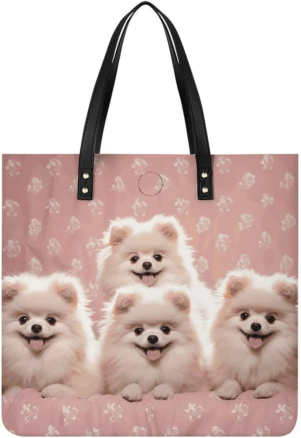 Handbags for WomenPomeranians PuppiesTrendy Vegan Leather Hobo Handbags,Women's Soft Bucket Bag For Women - Ladies Handbags For Work, Travel, Casual Use,Birthday Gifts