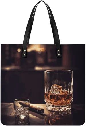 Handbags for WomenWhisky And CigarTrendy Vegan Leather Hobo Handbags,Women's Soft Bucket Bag For Women - Ladies Handbags For Work, Travel, Casual Use,Birthday Gifts
