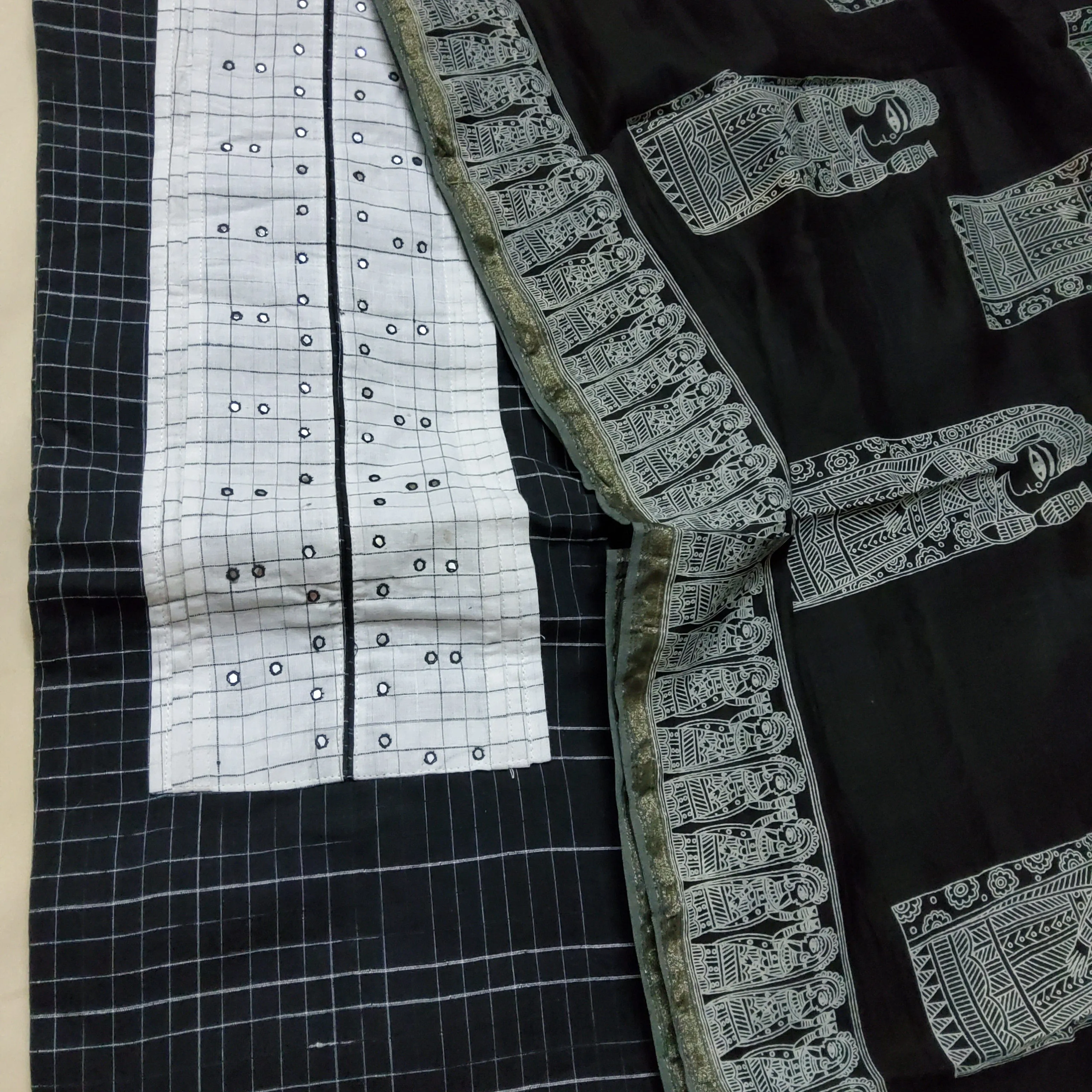 Handloom Cotton Dress Material with Maheshwari Dupatta