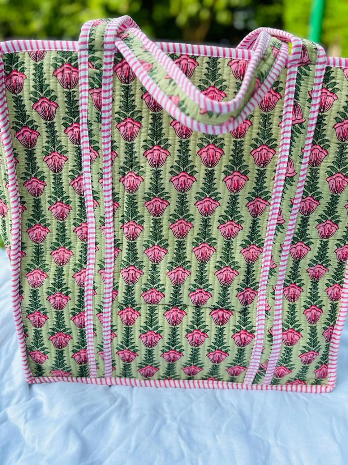 Handmade Large Tote Bag/Indian Quilted Tote Bags/Grocery Bag/Women Shopping Totes bag/Cotton Shoulder Bag