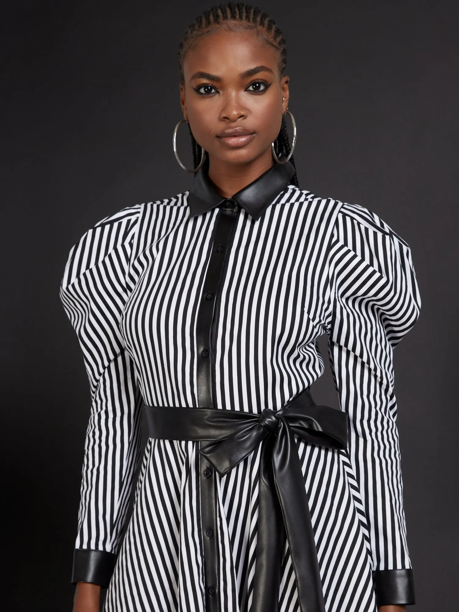 High-Low Stripe Poplin Dress