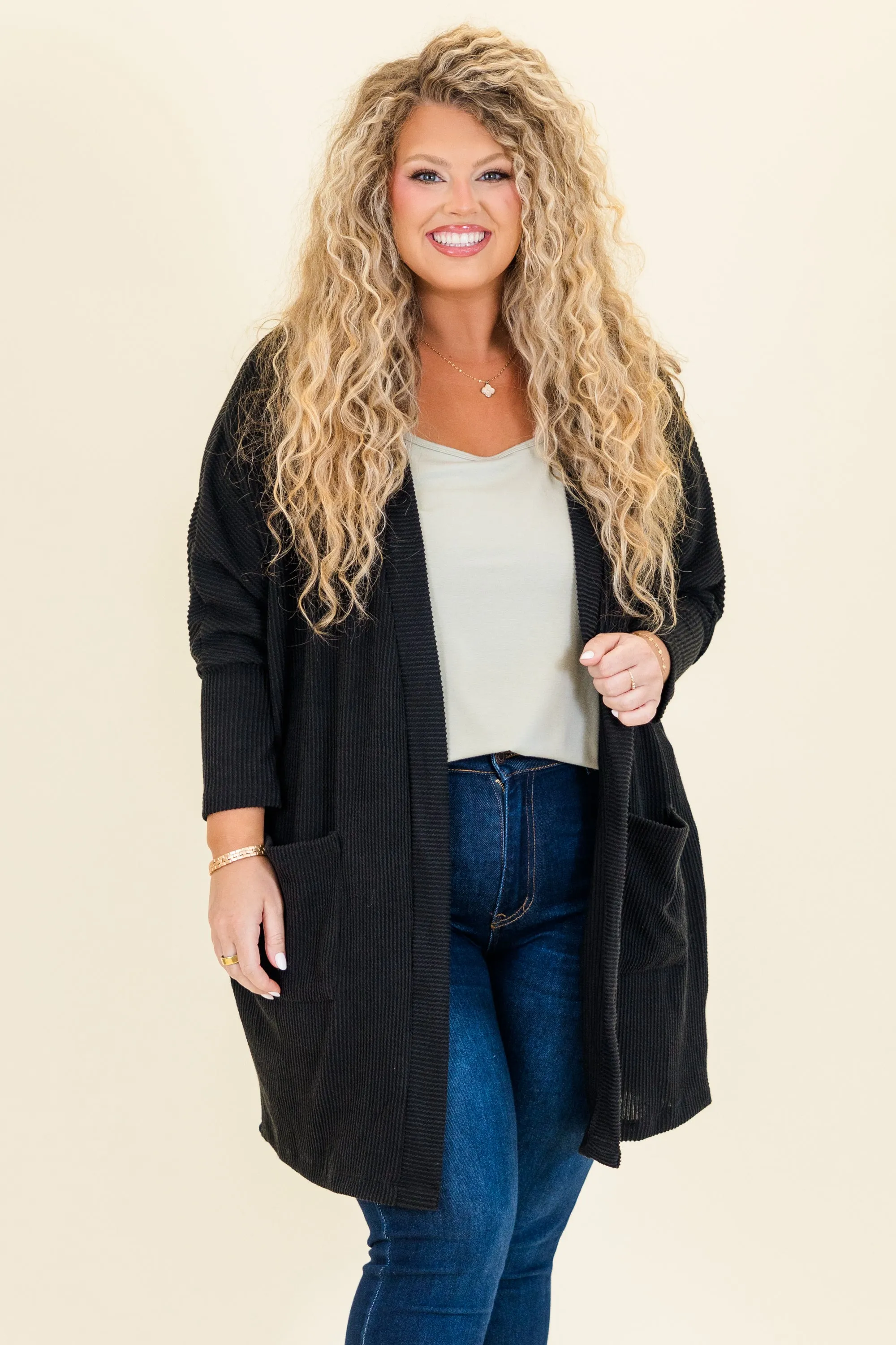 In My Cozy Era Cardigan, Black