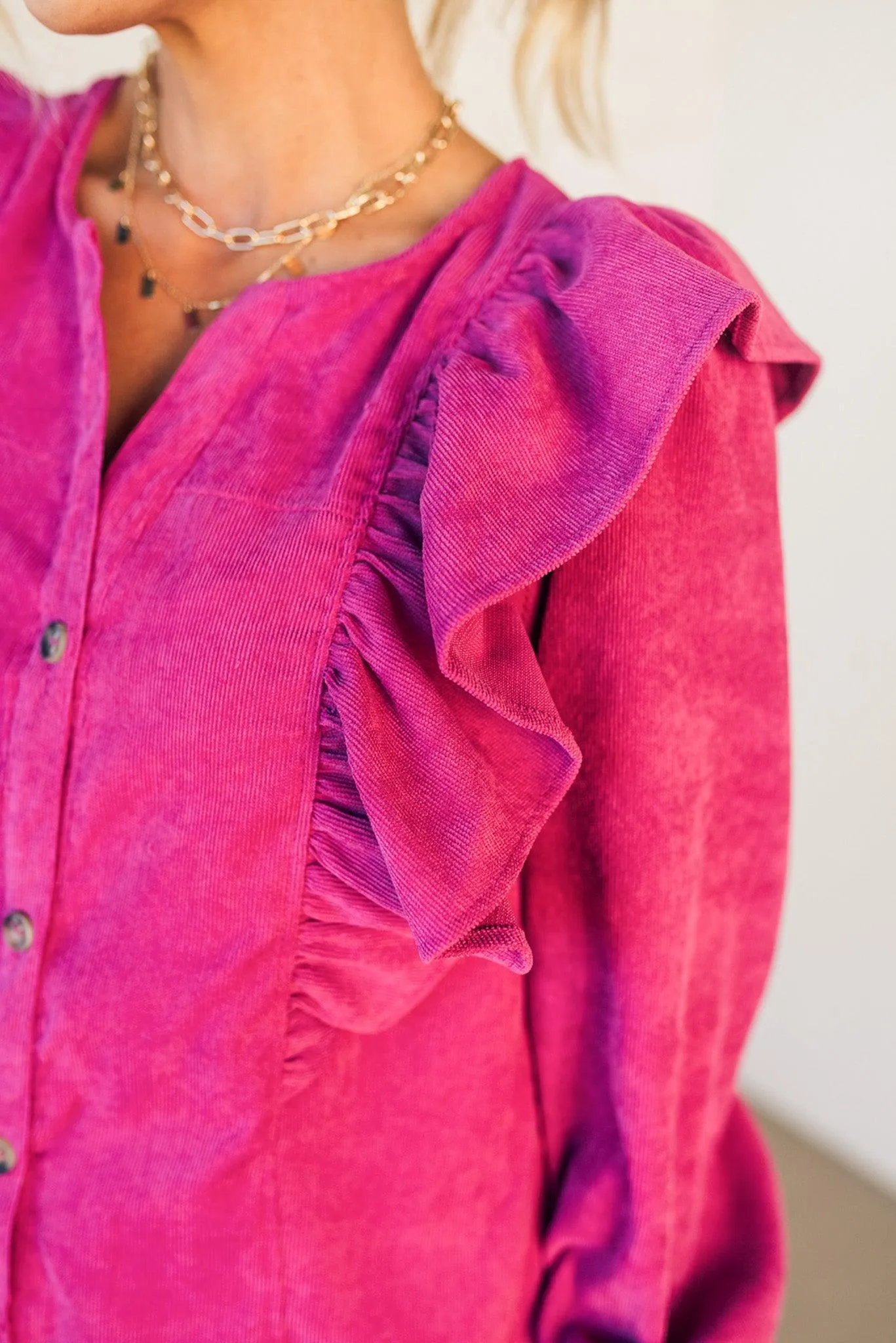 In the Moment Corduroy Shirt Dress