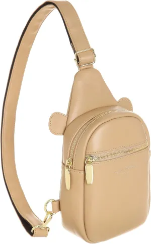 INICAT Sling Bag for Women Small Crossbody Bags Leather Fanny Pack for Travel Essentials(Khaki)