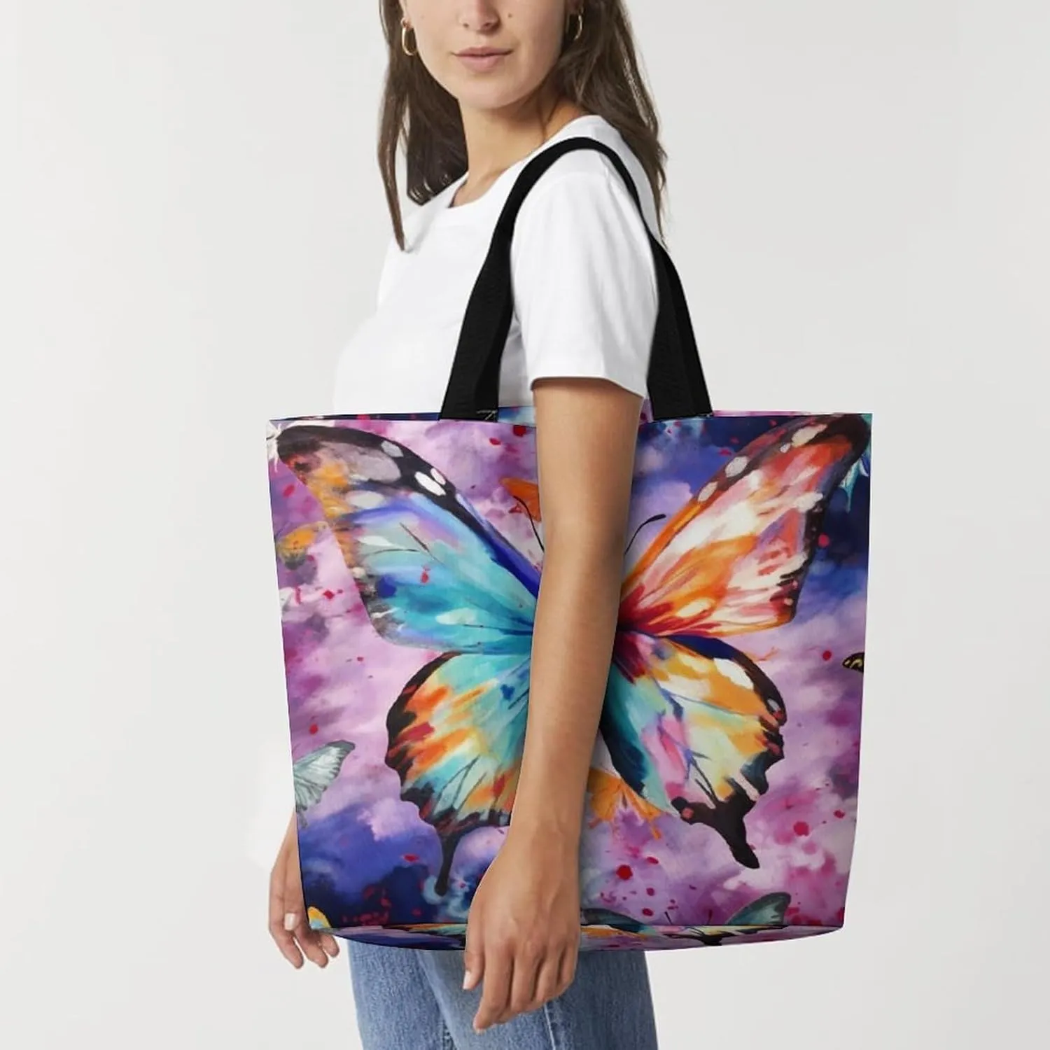 Italian Town Street Beach Bag Reusable Tote Bag Foldable Grocery Bags Women Shopping Bags for Daily Essentials