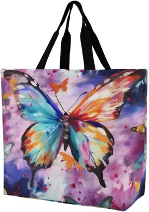Italian Town Street Beach Bag Reusable Tote Bag Foldable Grocery Bags Women Shopping Bags for Daily Essentials